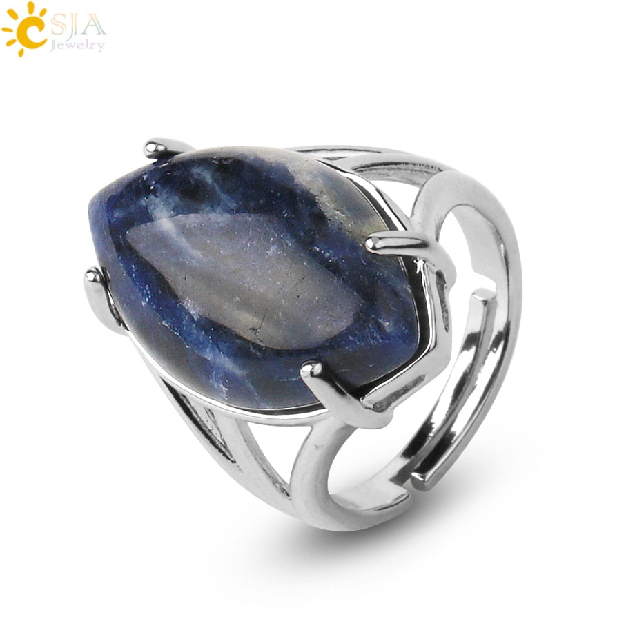 Crystal Ring-Natural Stone Ring- Earth Harmony