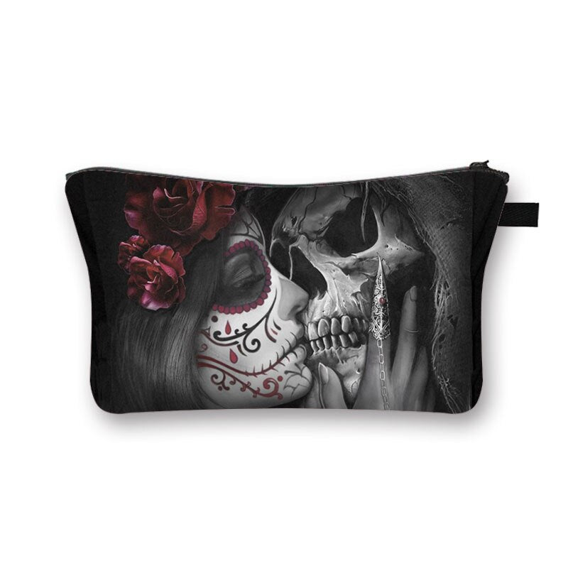Gothic Skull Cosmetic Case-Makeup Bag-Toiletry Bag-Travel Organizer