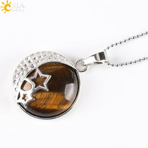 Chakra-Semi Precious Natural Stone Pendant-Crystal Necklace