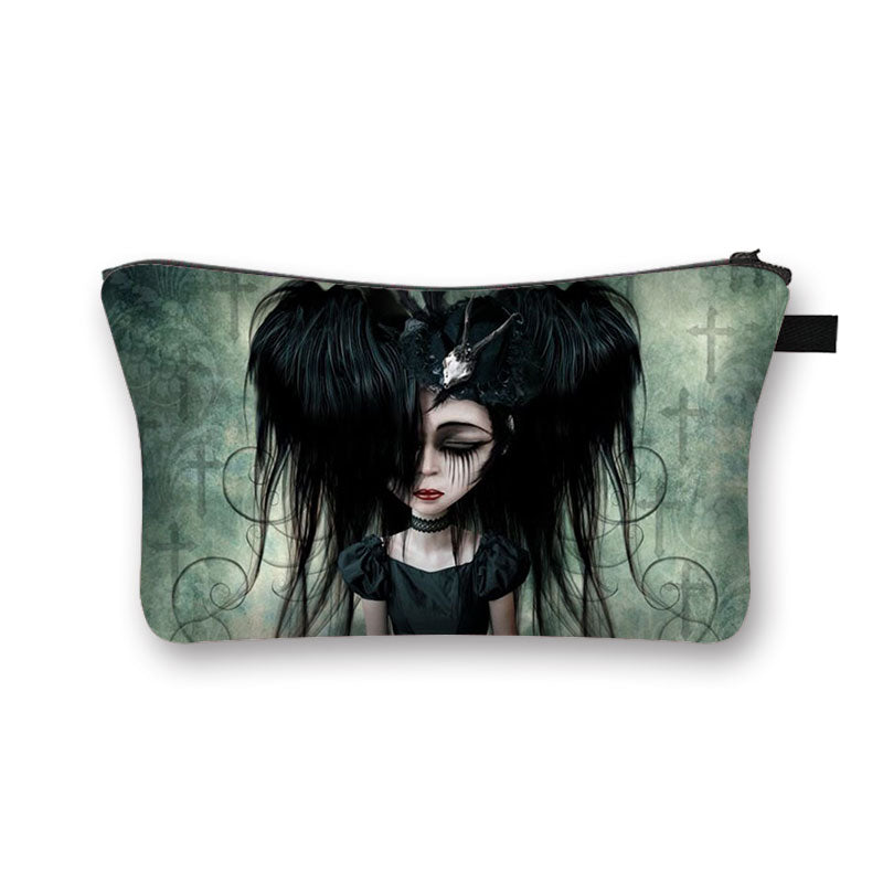 Goth Makeup Bag, Goth Toiletry Bag, Goth Pencil Case, Cat Lovers