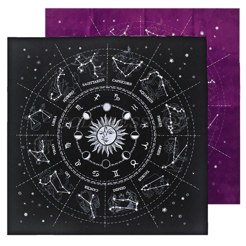 12 Constellations-Tarot Card Tablecloth Velvet-Divination Altar Cloth-Board Game