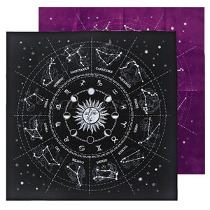 12 Constellations-Tarot Card Tablecloth Velvet-Divination Altar Cloth-Board Game