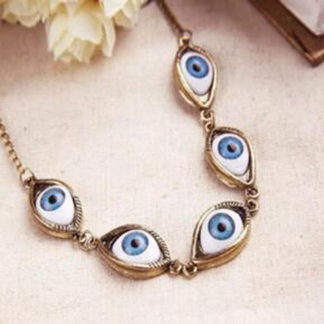 Devil Eyes Necklace-Wicca-Gothic-EMO-Choker-Vitage-Lucky