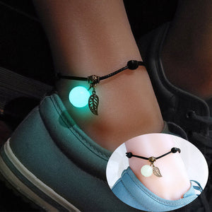 Luminous bead anklets bracelets adjust 10-24cm