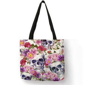 Tote Handbag-Sale!-Sugar Skull Girl Shopping Bags Large Capacity