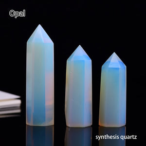 Crystal Hexagonal Prism-Rainbow Clear Quartz Wand-Energy Tower-6-7cm
