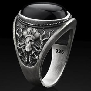 Skull Octopus Pirate Ring-Unique Retro All Black Zircon