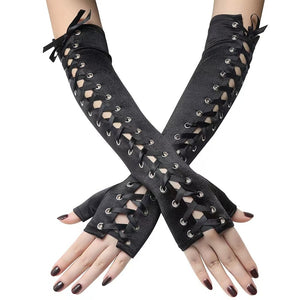 Elbow long fingerless Gloves-Party Gloves-Masquerade-Dress gloves
