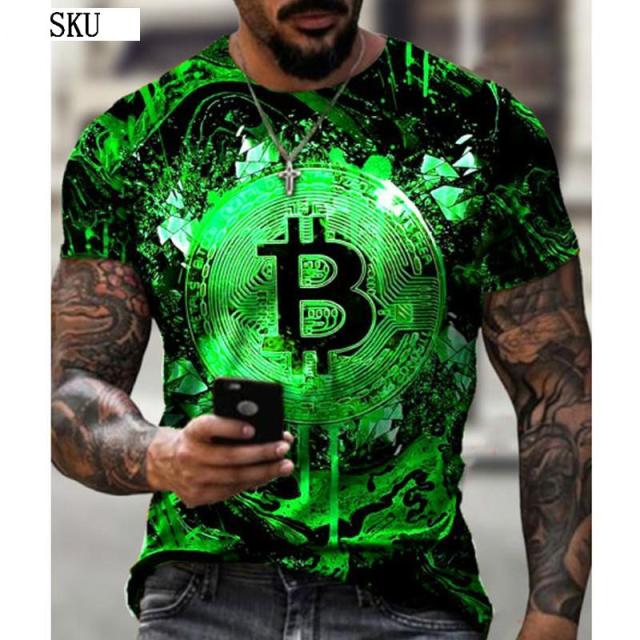 Loose T-Shirt Bitcoin 3D Printing-short sleeve-Casual-Streetware