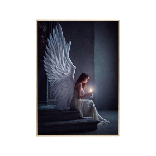 Angel Girl Poster Art Canvas Painting
