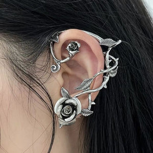 1Pc Vintage Gothic Rose Earring-Clip Earring