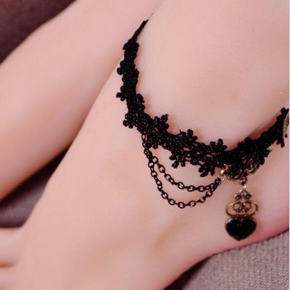Buy Lace Ankle Chain, Multi-row, Lingerie, Thin, Feminine, Romantic,  Pattern, Ankle Bracelet, Costume Jewelry, Silicone Online in India - Etsy