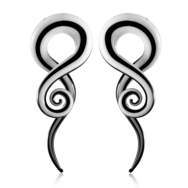 Pair Glass Ear Spiral Gauges 5mm-14mm
